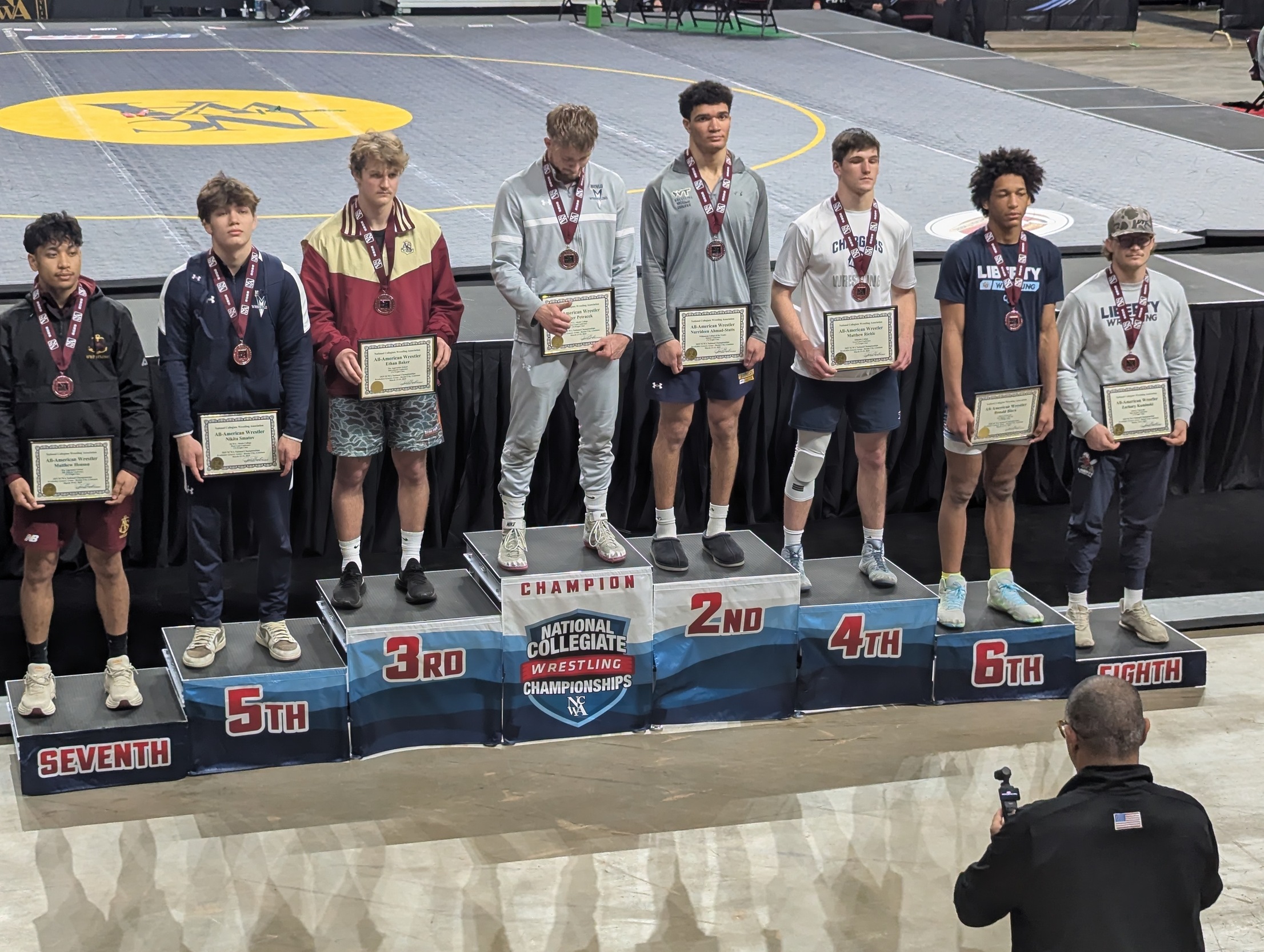 Freshman Nurrideen Ahmad-Statts finished second in the nation at 174 lbs. at the 2025 NCWA National championships