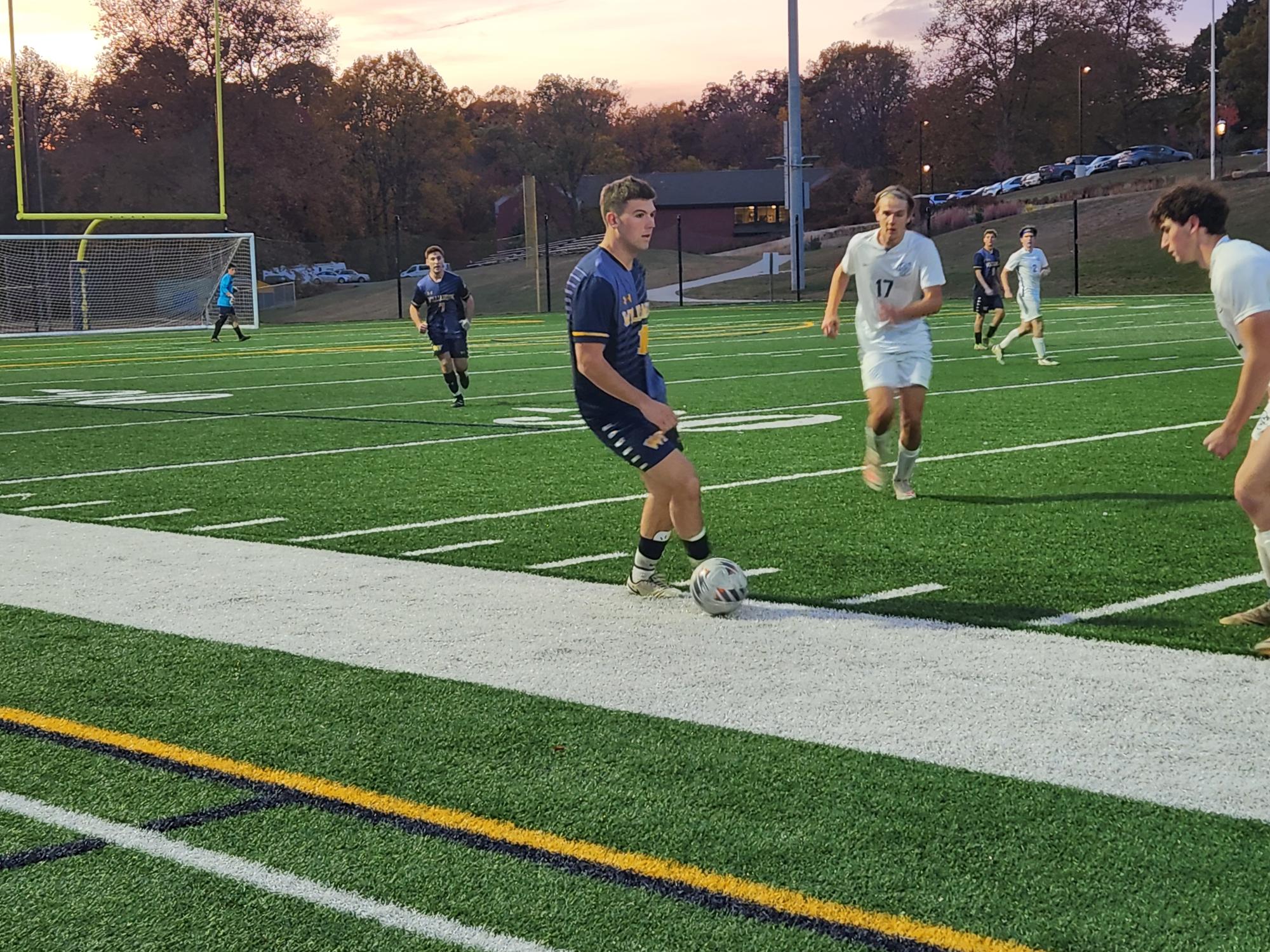 Seniors Dylan Burke (17) and Dan Maroney (7) in action in their final game in a Williamson uniform